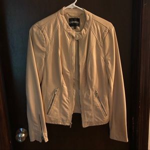 Express Blush/Nude Faux Leather Moto Jacket